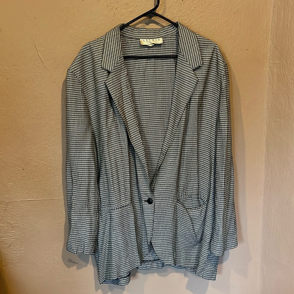 Dress jacket black and white checkered